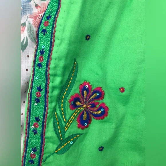 Bohemian Embroidered Sequin Floral Tunic Dress Beach Cover - Picture 11 of 15